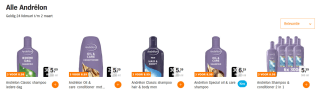 Alle varianten Andrélon 3 voor €8,99 bij de AH