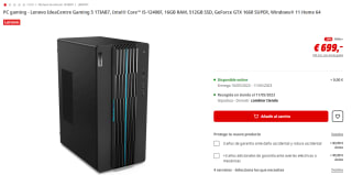 PC gaming - Lenovo IdeaCentre Gaming 5 17IAB7, Intel® Core™ i5-12400F, 16GB RAM, 512GB SSD, GeForce GTX 1660 SUPER, Windows® 11 Home 64 por 699€
