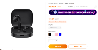 Xiaomi redmi oordopjes 6 Active voor €15,04 bij Gshopper