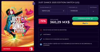 Just Dance 2025 Edition Switch (US) por $360 en CDKeys
