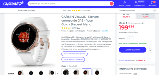 Montre connectée Garmin Venu 2S - Rose gold à 199,99€