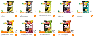Lay's Max chips 2+2 gratis bij Albert Heijn