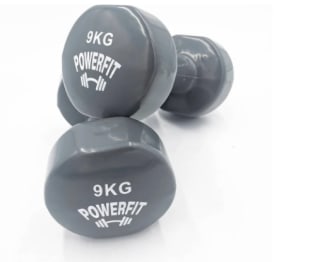 Mancuernas POWERFIT Extremo Plano Gris 9 Kg por 34.63€