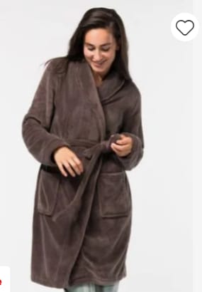 Dames badjas fleece wit of taupe voor €12 bij de Hema