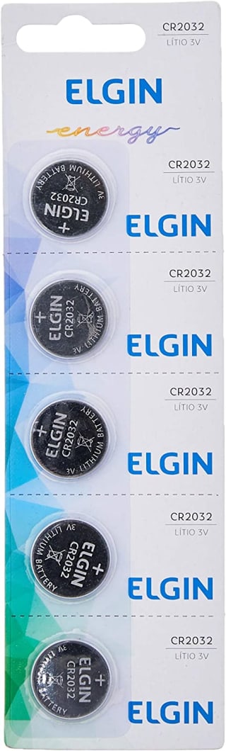 Bateria de lítio, modelo CR2032 da Elgin com 5 unidades - R$ 7,08
