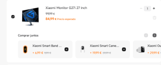 Monitor gaming Xiaomi G27i, 27", Full-HD IPS, 1ms por 84,99€ (estudiantes) o 89,99€ (cuenta nueva)