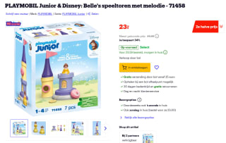 PLAYMOBIL Junior & Disney: Belle's speeltoren met melodie - 71458 voor €20,40 bij Bol