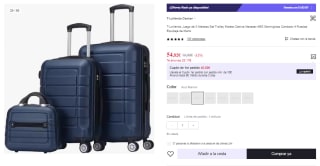 Juego de 3 Maletas ABS Semirigidas con Candado y 4 Ruedas por 54.82€ (Cuenta Nueva 42.82€)