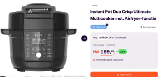 Instant Pot 6,2L Duo Crisp Ultimate airfryer + multicooker voor €199,95 bij Ibood