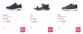 20% korting op de gehele collectie bij Schuurman schoenen