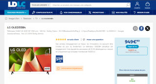 TV LG OLED55B4 à 949,90€