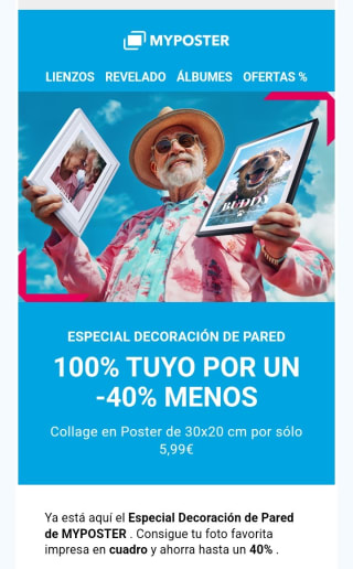Hasta -40% en Myposter.