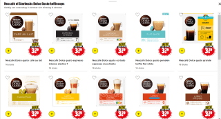 Nescafé of Starbucks Dolce Gusto koffiecups voor €3,29 per doos bij Dirk