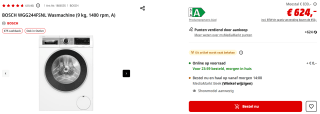 Bosch Serie 6 wasmachine WGG244FFNL voor €549 na cashback bij de Mediamarkt
