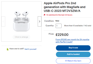Enjoy Apple AirPods Pro 2nd generation with MagSafe and USB-C at eBay as low as £199.20