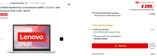 LENOVO IdeaPad Flex 3 Chromebook 12.2" laptop voor €299 bij Mediamarkt