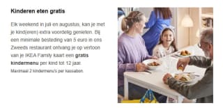 Kinderen eten gratis bij besteding vanaf €5 in het IKEA restaurant