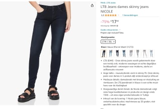 LTB Skinny Jeans 'Nicole' voor €17,45 bij Amazon