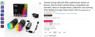 Twinkly Strings 400 LED RGB 32m voor €83,25 bij Amazon NL
