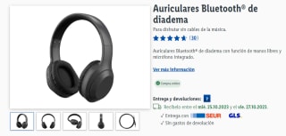 Auriculares Bluetooth diadema por 6,99€