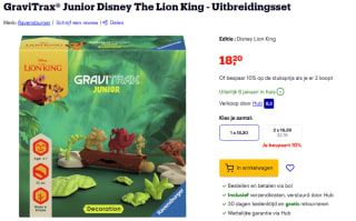 Gravitrax Junior Disney The Lion King uitbreidingsset voor €18,20 bij Bol