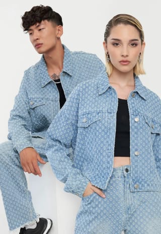 Casaca Textura Mix and Match Azul C x Power Peralta por solo $9.000