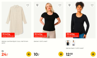 15% korting op alles bij de Hema