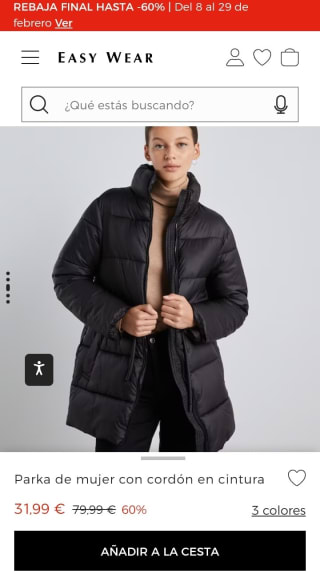 Easy Wear Parka mujer por 31,99€.