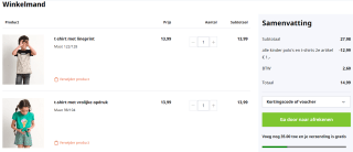 2e artikel €1 op alle kinder t-shirts & polo's bij terStal