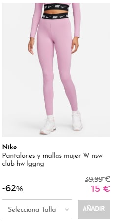 NIKE - Recopilación de Leggings mujer hasta 20€