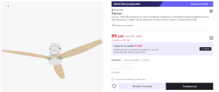 Ventiladores de techo a precios mínimos en Miravia desde solo 36€
