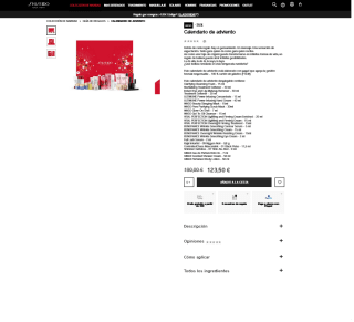 Black Friday Calendario de adviento Shiseido por 123,50€