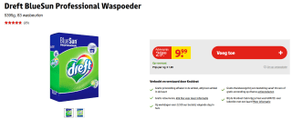 Dreft waspoeder Blue Sun Professional 5,81 kg voor €9,99 bij Kruidvat