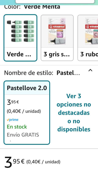 Pack de 10 Stabilo Mini Pastellove 2.0 por 3,95€.