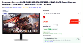 Samsung Odyssey OLED G8 G80SD 32" monitor voor €729 met Bol Select