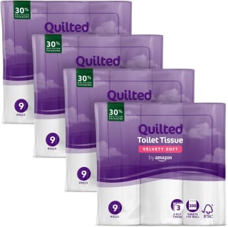 by Amazon Papel Higiénico, 3 Capas Acolchada, Suave y Sedoso, 36 Rollos por 10,80€