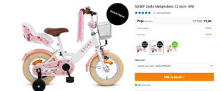 SJOEF Dolly Meisjesfiets 12 inch - Roze voor €99 bij Fietsenopfietsen