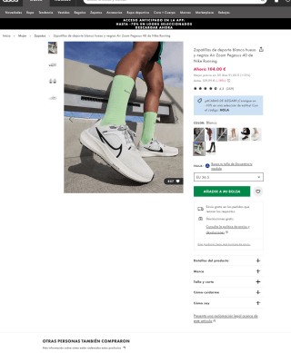 Zapatillas Nike pegasus 40 Mujer por solo 64,80€