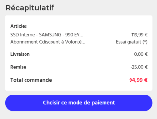 Samsung 990 EVO Plus - Interne SSD - PCIe 4.0 - NVMe 2.0 - 2 TB voor €94,99 dmv codes bij Cdiscount