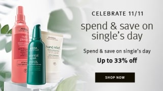 Tot 33% stapelkorting bij Aveda tijdens Singles Day