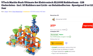 VTech Marble Rush Electronic XL100E ultimate set voor €37,59 bij Bol.com
