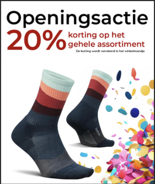 20% korting op alle sokken bij Feetures.com.