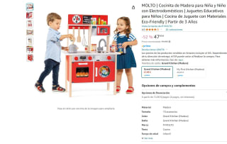 Cocinita de Madera para Niña y Niño con Electrodoméstico marca Molto por 47,99€