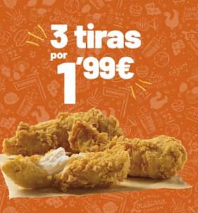 3 tiras de pollo por solo 1,99€ en Popeye