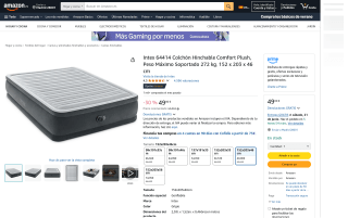 Intex 64414 Colchón Hinchable Comfort Plush por 49€