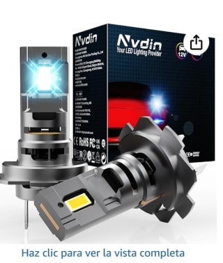 Nvdin Bombillas h7 led 26000lm, lámpara para Faros Coche y Moto por 22,09€