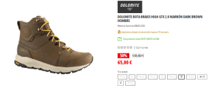 Botas casual de hombre BRAIES HIGH Gore-Tex 2.0 Dolomite por 65€
