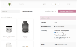 20% korting + gratis bezorging op boeket ‘Lief’ bij Bloemenvandeteler