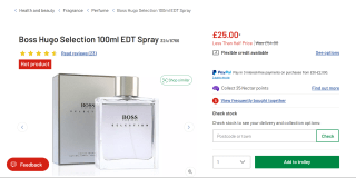 BOSS Hugo Selection 100ml EDT Spray - £25