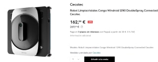 Robot Limpiacristales Cecotec Conga Windroid 1290 DoubleSpray Connected por 162.9€